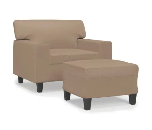 Atpūtas Krēsls Ar Kājsoliņu, 60Cm, Kapučīno Krāsas Mākslīgā Āda Vidaxl