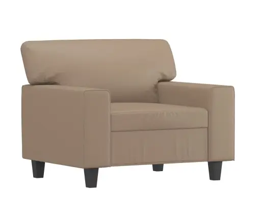 Atpūtas Krēsls Ar Kājsoliņu, 60Cm, Kapučīno Krāsas Mākslīgā Āda Vidaxl