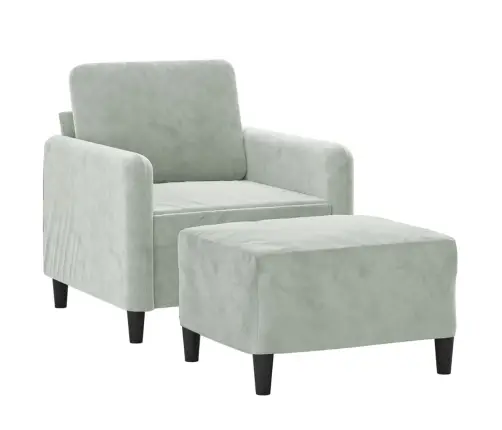 Krėslas Su Pakoja, Šviesiai Pilkos Spalvos, 60cm Aksomas