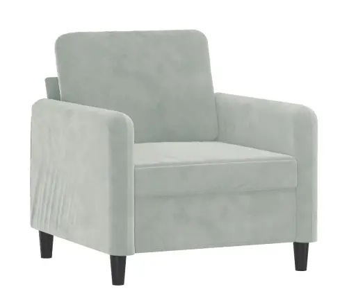 Krėslas Su Pakoja, Šviesiai Pilkos Spalvos, 60cm Aksomas