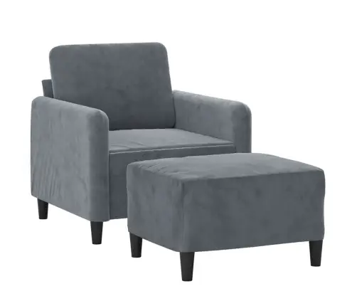 Atpūtas Krēsls Ar Kājsoliņu, 60 Cm, Tumši Pelēks Samts Vidaxl