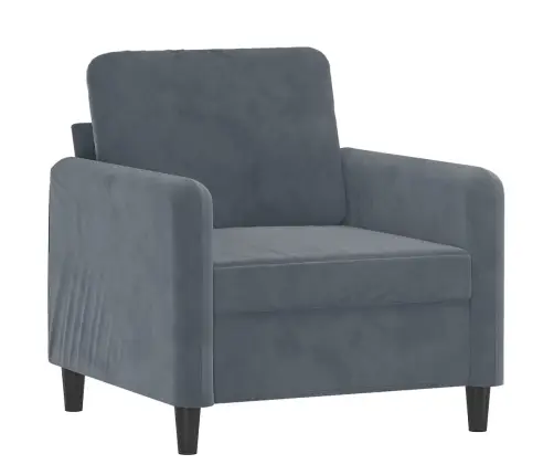 Atpūtas Krēsls Ar Kājsoliņu, 60 Cm, Tumši Pelēks Samts Vidaxl