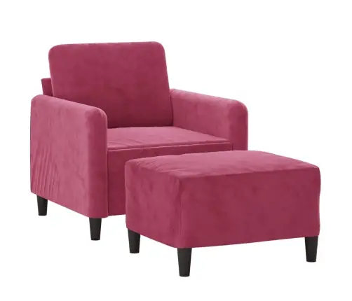 Atpūtas Krēsls Ar Kājsoliņu, 60 Cm, Vīnsarkans Samts Vidaxl