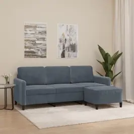 Trivietė Sofa Su Pakoja, Tamsiai Pilkos Spalvos, 180cm Aksomas