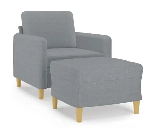 Atpūtas Krēsls Ar Kājsoliņu, 60 Cm, Gaiši Pelēks Audums Vidaxl