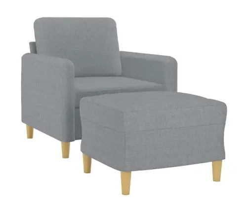 Atpūtas Krēsls Ar Kājsoliņu, 60 Cm, Gaiši Pelēks Audums Vidaxl