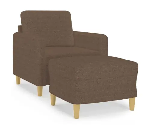 Atpūtas Krēsls Ar Kājsoliņu, 60 Cm, Brūns Audums Vidaxl