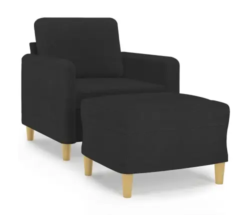 Atpūtas Krēsls Ar Kājsoliņu, 60 Cm, Melns Audums Vidaxl