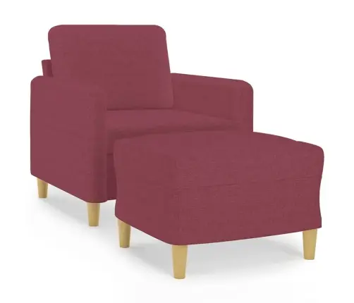 Atpūtas Krēsls Ar Kājsoliņu, 60 Cm, Vīnsarkans Audums Vidaxl