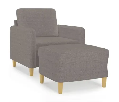 Atpūtas Krēsls Ar Kājsoliņu, 60 Cm, Pelēkbrūns Audums Vidaxl