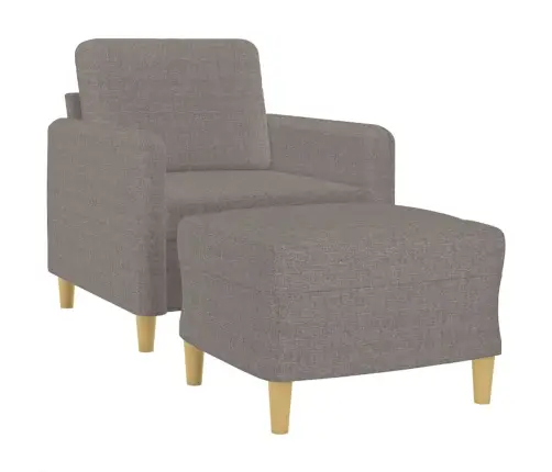 Atpūtas Krēsls Ar Kājsoliņu, 60 Cm, Pelēkbrūns Audums Vidaxl