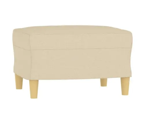 Trīsvietīgs Dīvāns Ar Kājsoliņu, 180 Cm, Krēmkrāsas Audums Vidaxl