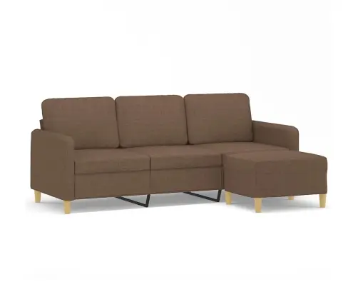 Trivietė Sofa Su Pakoja, Rudos Spalvos, 180cm Audinys