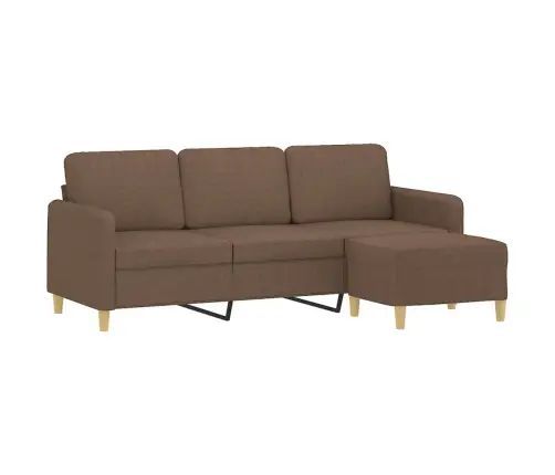 Trivietė Sofa Su Pakoja, Rudos Spalvos, 180cm Audinys