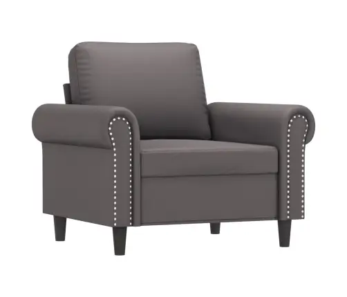 Atpūtas Krēsls Ar Kājsoliņu, 60 Cm, Pelēka Mākslīgā Āda Vidaxl