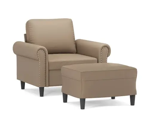 Krėslas Su Pakoja, Kapučino Spalvos, 60cm Dirbtinė Oda