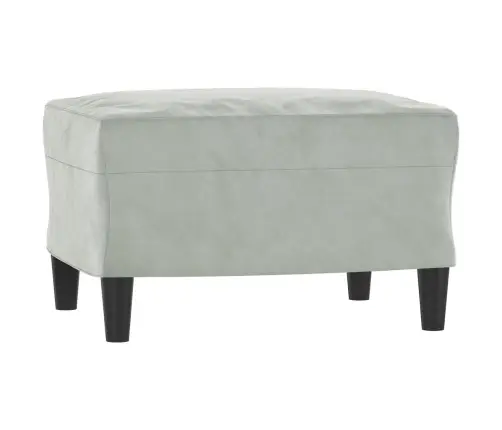 Atpūtas Krēsls Ar Kājsoliņu, 60 Cm, Gaiši Pelēks Samts Vidaxl