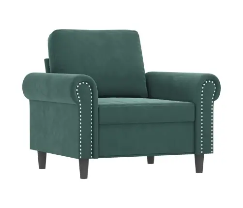 Atpūtas Krēsls Ar Kājsoliņu, 60 Cm, Tumši Zaļš Samts Vidaxl