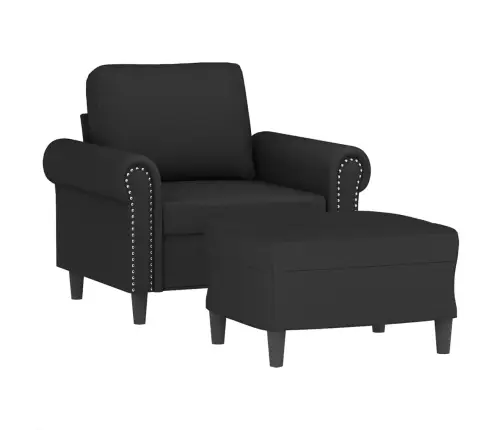 Atpūtas Krēsls Ar Kājsoliņu, 60 Cm, Melns Samts Vidaxl