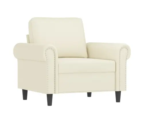 Atpūtas Krēsls Ar Kājsoliņu, 60 Cm, Krēmkrāsas Samts Vidaxl