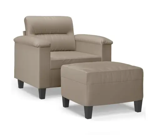 Krēsls Ar Kājsoliņu, 60 Cm, Pelēkbrūns Mikrošķiedras Audums Vidaxl