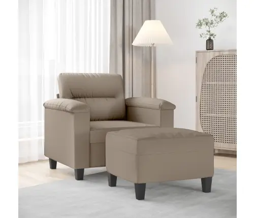 Krēsls Ar Kājsoliņu, 60 Cm, Pelēkbrūns Mikrošķiedras Audums Vidaxl