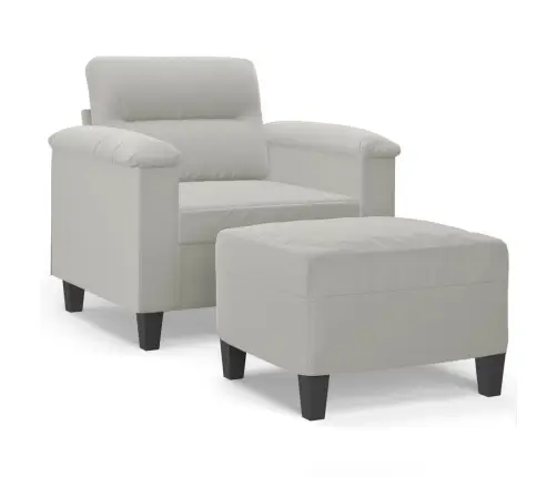 Atpūtas Krēsls Ar Kājsoliņu, 60 Cm, Pelēks Mikrošķiedras Audums Vidaxl