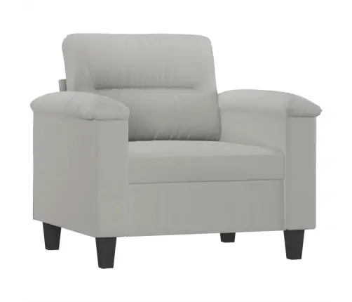 Atpūtas Krēsls Ar Kājsoliņu, 60 Cm, Pelēks Mikrošķiedras Audums Vidaxl