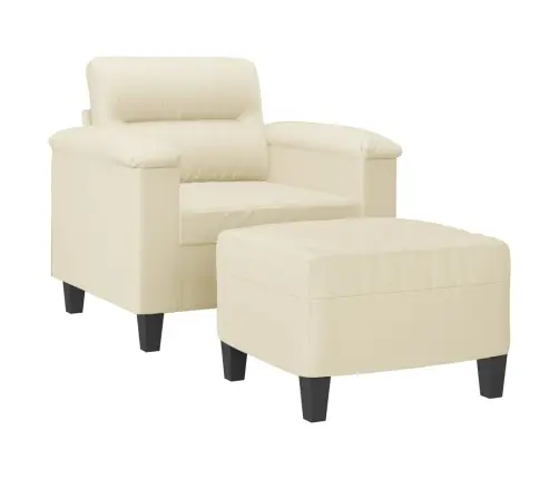 Krėslas Su Pakoja, Kreminės Spalvos, 60cm Dirbtinė Oda