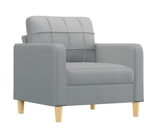 Sofos Komplektas Su Pagalvėlėmis, 3 Dalių, Pilkas, Audinys