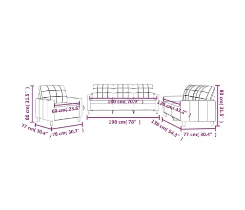 Sofos Komplektas Su Pagalvėlėmis, 3 Dalių, Pilkas, Audinys