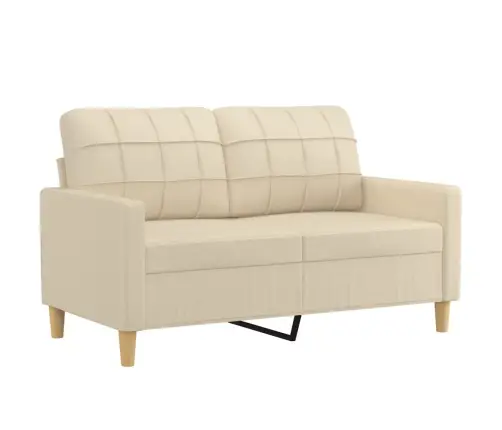 Trīsdaļīgs Dīvānu Komplekts Ar Spilveniem, Krēmkrāsas Audums Vidaxl