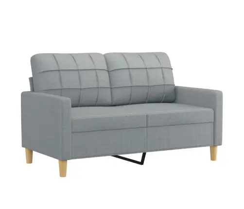 Sofos Komplektas Su Pagalvėmis, 3 Dalių, Pilkas, Audinys