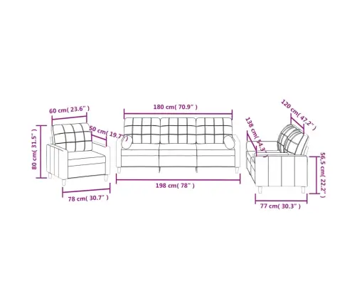 Trīsvietīgs Dīvānu Komplekts Ar Spilveniem, Tumši Pelēks Audums Vidaxl