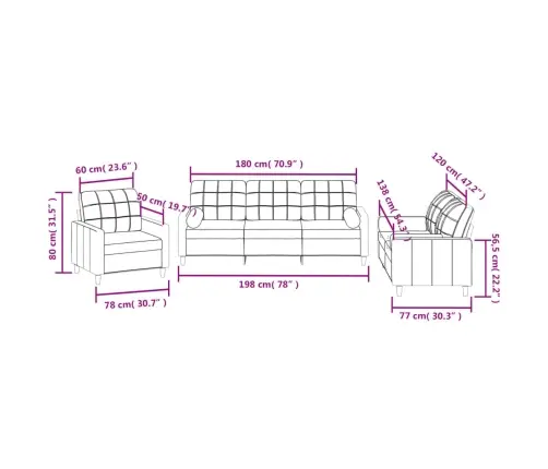 Trīsdaļīgs Dīvānu Komplekts Ar Spilveniem, Dzeltens Audums Vidaxl
