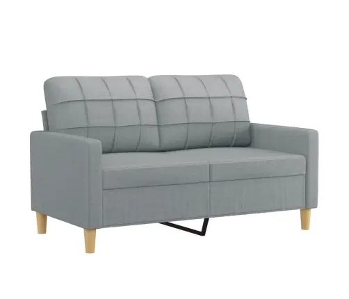 Divdaļīgs Dīvānu Komplekts Ar Spilveniem, Gaiši Pelēks Audums Vidaxl