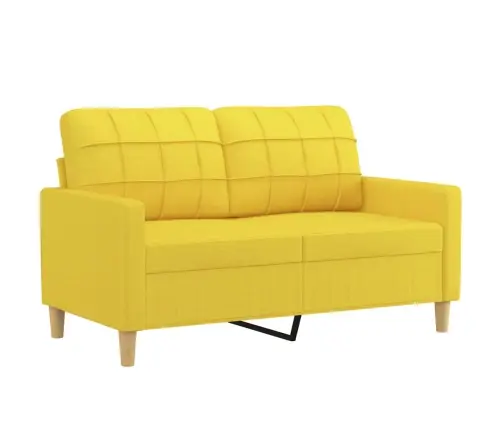 Trīsdaļīgs Dīvānu Komplekts Ar Spilveniem, Dzeltens Audums Vidaxl