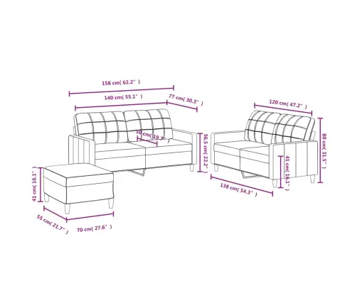 Trīsdaļīgs Dīvānu Komplekts Ar Spilveniem, Pelēkbrūns Audums Vidaxl
