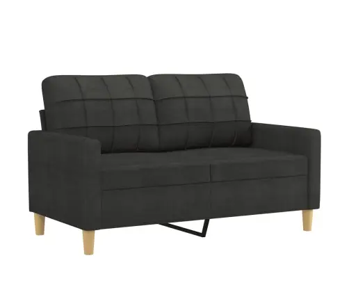 Trīsdaļīgs Dīvānu Komplekts Ar Spilveniem, Melns Audums Vidaxl