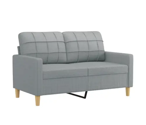 2-Osaline Diivanikomplekt Patjadega, Helehall, Kangas