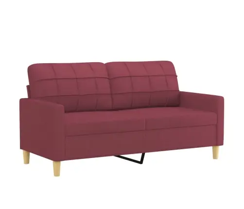 Sofos Komplektas Su Pagalvėlėmis, 3 Dalių, Vyno, Audinys