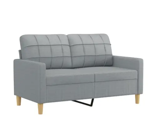 Divdaļīgs Dīvānu Komplekts Ar Spilveniem, Gaiši Pelēks Audums Vidaxl