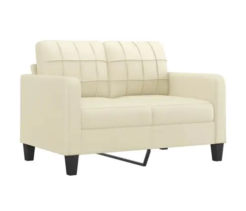 Trīsdaļīgs Dīvānu Komplekts, Spilveni, Krēmkrāsas Mākslīgā Āda Vidaxl