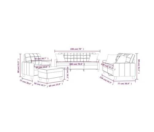 Četrdaļīgs Dīvānu Komplekts, Spilveni, Krēmkrāsas Mākslīgā Āda Vidaxl