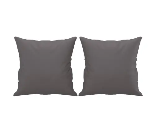 Četrdaļīgs Dīvānu Komplekts Ar Spilveniem, Pelēka Mākslīgā Āda Vidaxl