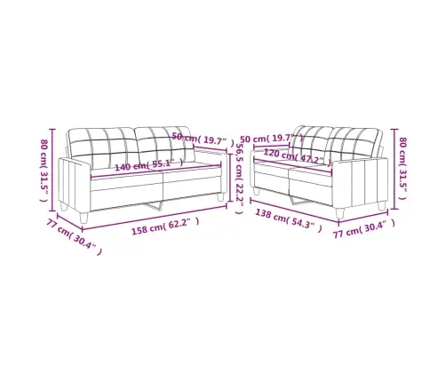 2-Osaline Diivanikomplekt Patjadega, Hall, Kunstnahk