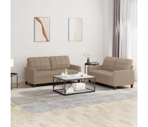 2-Osaline Diivanikomplekt Patjadega, Cappuccino, Kunstnahk
