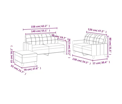 3-Osaline Diivanikomplekt Patjadega, Veinipunane, Kunstnahk