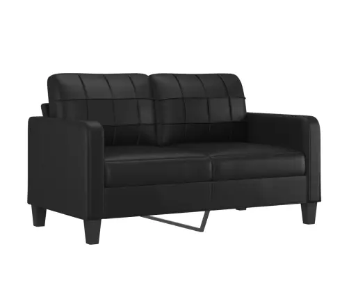2-Osaline Diivanikomplekt Patjadega, Must, Kunstnahk