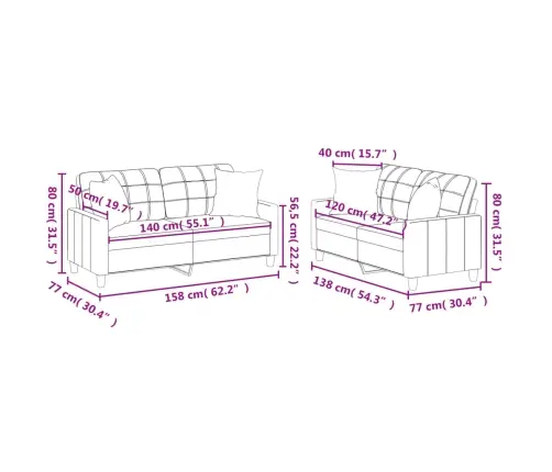 Divdaļīgs Dīvānu Komplekts Ar Spilveniem, Sarkana Mākslīgā Āda Vidaxl